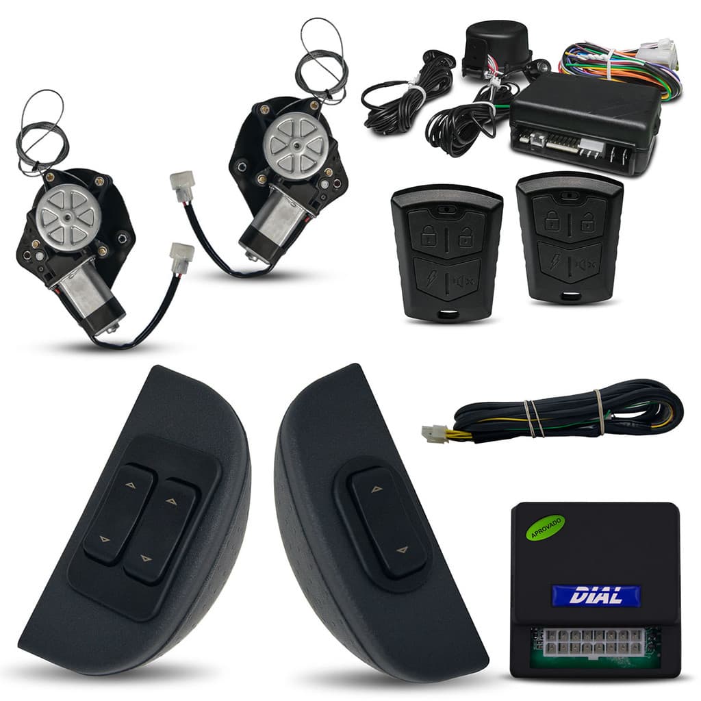 Kit Vidro Eletrico + Alarme Fiat 147 2 portas Inteligente