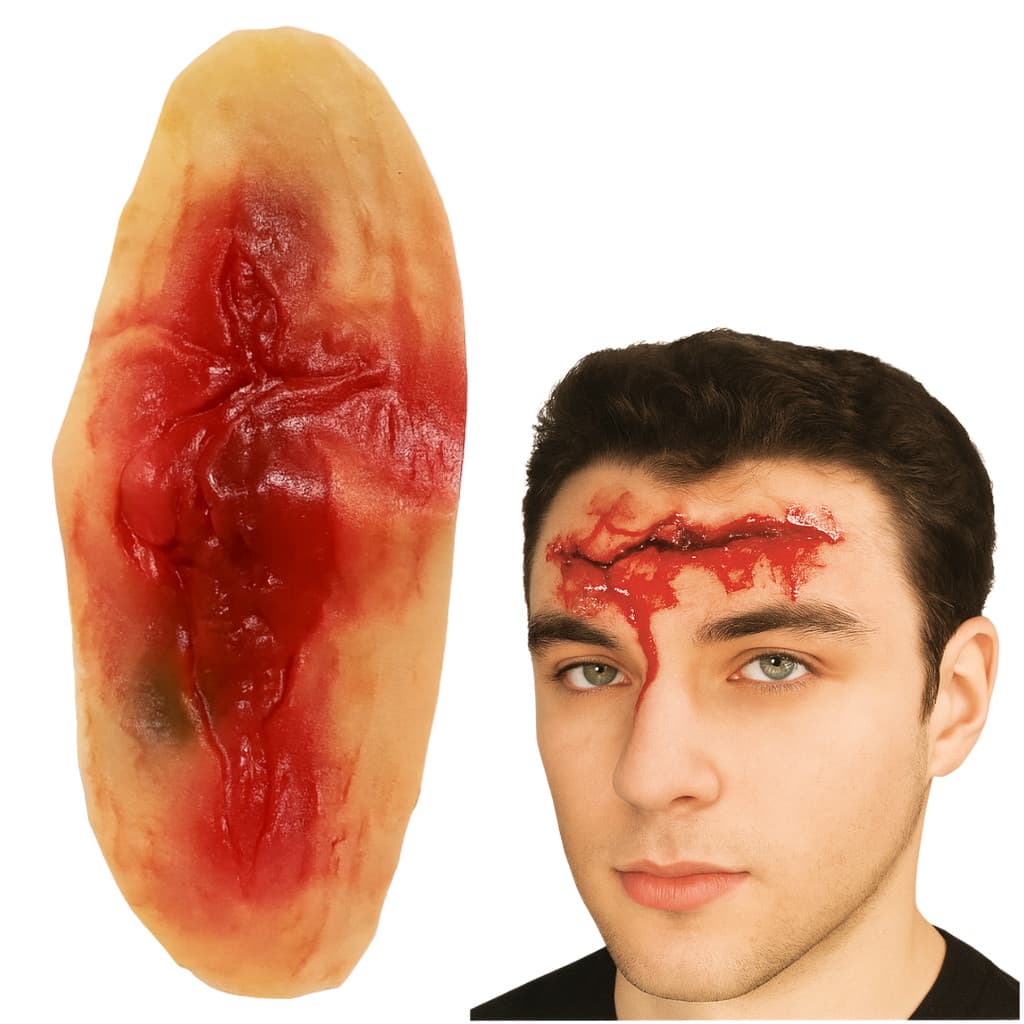 Aplicações em Látex Halloween: Ferimento Grande e Realista com Efeito Oozing