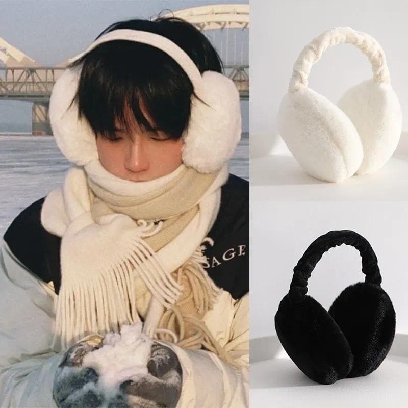 Protetor de Orelhas de Pelúcia Macia para o Inverno, Quente, para Mulheres e Homens, Moda, Cor Sólida, Protetor de Orelh