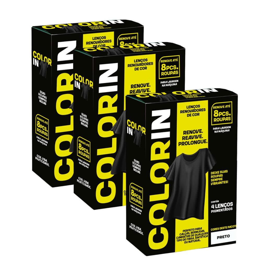 Kit 3 ColorIn – Lenços Renovadores de Cor