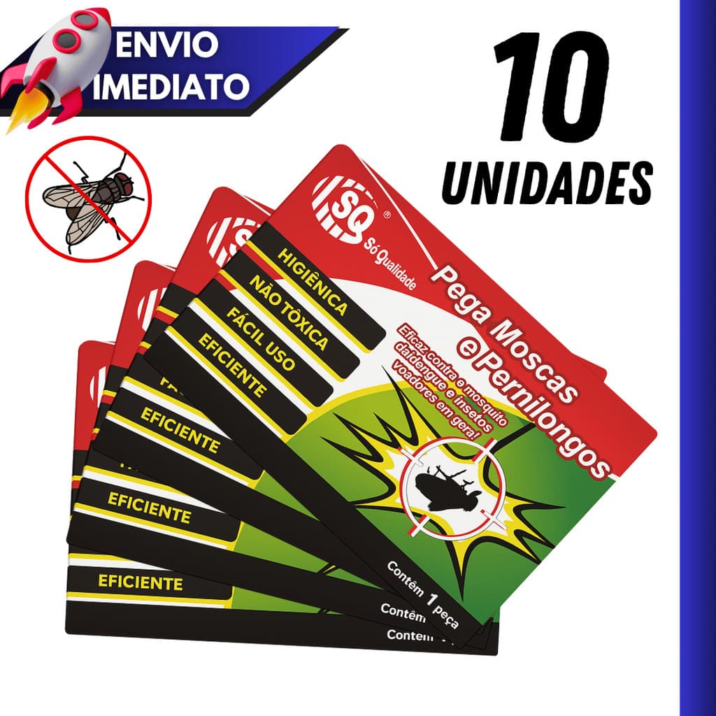 Kit 5/10 Pega Mosca Inseticida Armadilha Adesiva Mosquito – Ideal Para Casa e Jardim