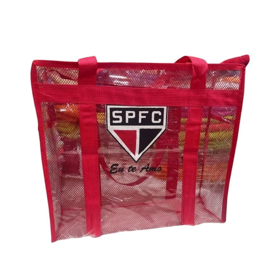 Bolsa Sacola Jumbo CDP Transparente Média  Reforçado  com Estampa Time
