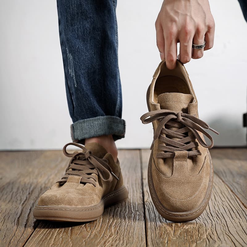 Tênis de verão masculino versão coreana na moda baixo-topo couro japonês sapatos casuais Retro esportes respirável All-M