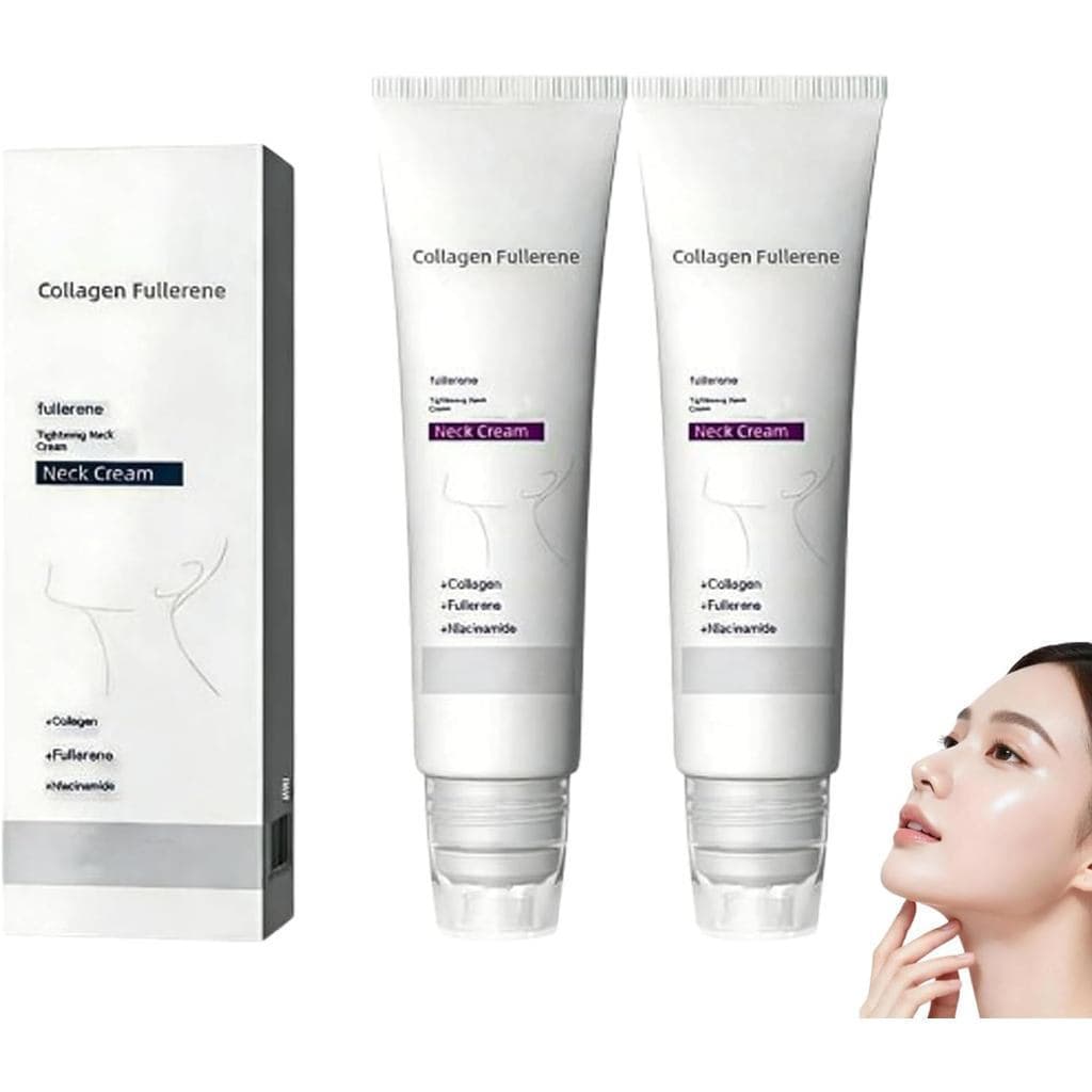 Colágeno Mágico com Fullerene para Pescoço, Reduz Rugas e Papada, Massagem Completa com Cinco Rolos (Pacote com 2) XNC2