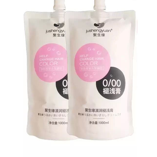 Jushengyuan 0/00 creme de desbotamento barbearia clareamento em pó creme clareador saco grande 000 creme de desbotamento