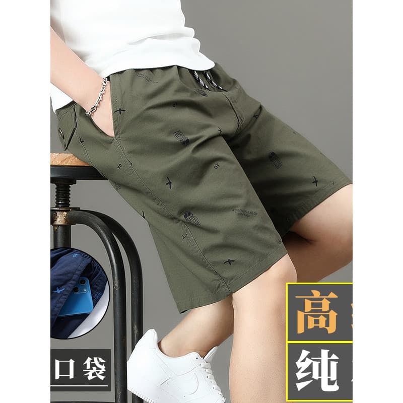 2026 novo estilo simples masculino puro algodão calças de cinco pontos verão estilo fino solto tamanho grande Shorts cas