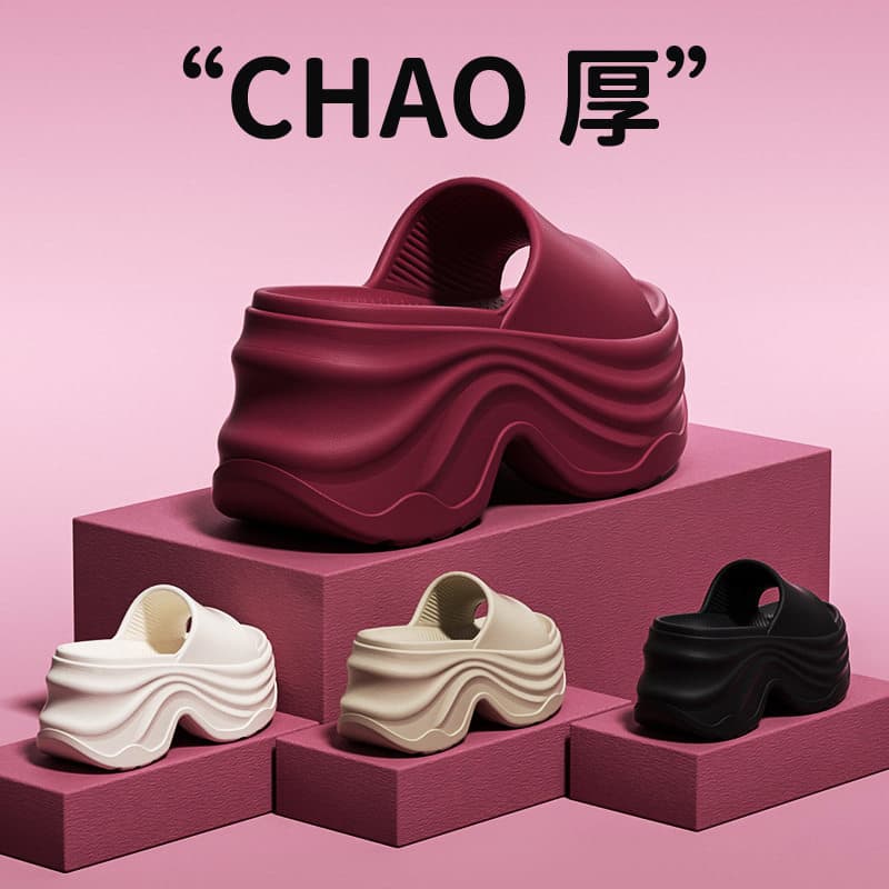 9.0CM chinelos de sola super grossa feminino verão exterior Wear na moda aumentado bonito super quente 2026 novo estilo