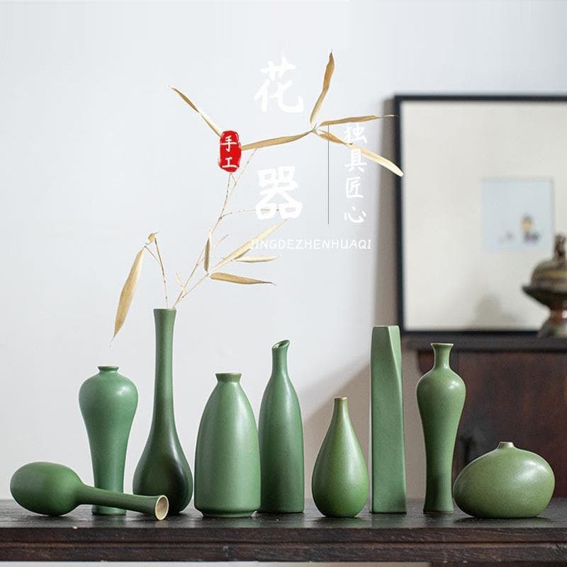 Meet Su estilo chinês Zen flor seca pequeno vaso hidropônico decoração de mesa utensílios de flores moderna sala de esta