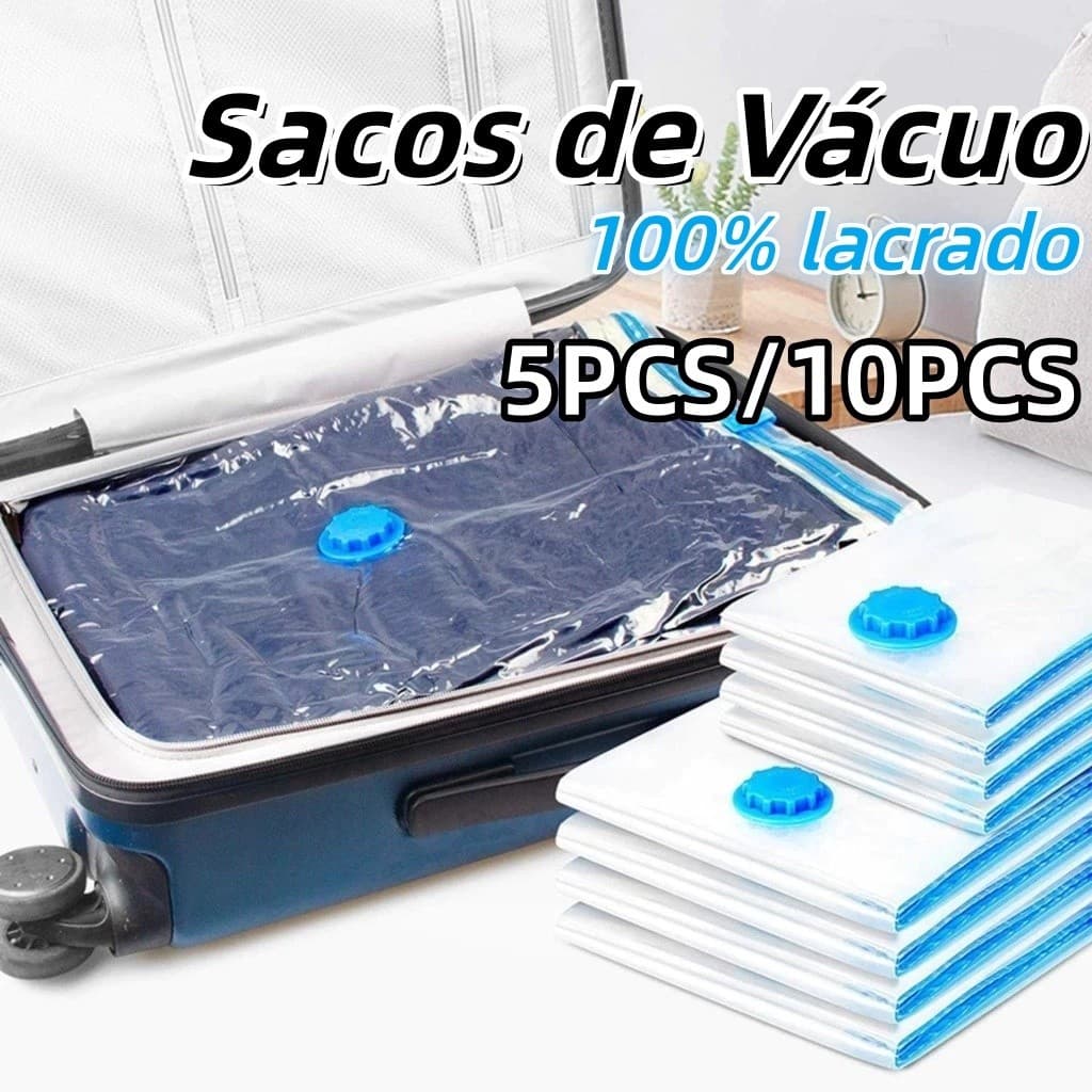 Kit Saco A Vácuo Grande Organizador Edredom Coberto Mala Roupa Viagem De Cama com Bomba Manual Tamanho Grande