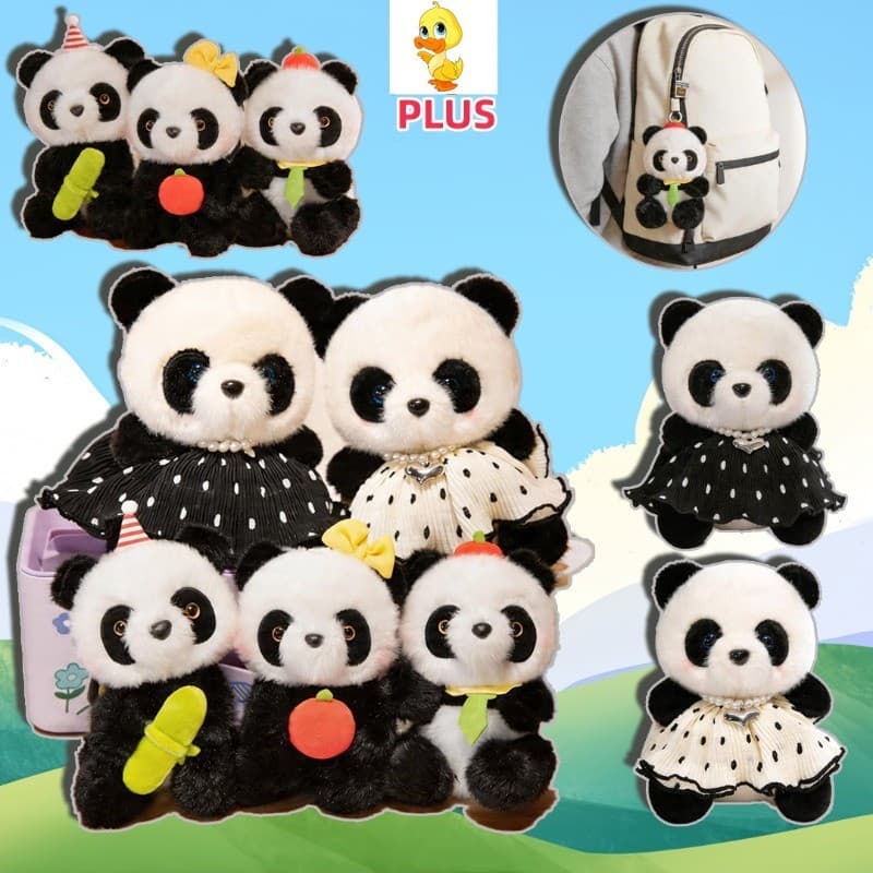 Mais ✨ Alta Qualidade Panda Brinquedo De Pelúcia Bonito Com Saia Boneca Dos Desenhos Animados Segurar Bambu Plushie Chav