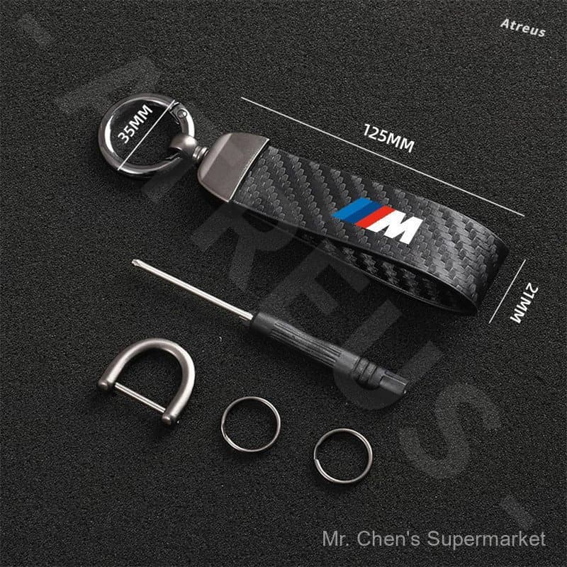 Chaveiro elegante de fibra de carbono em cor sólida para carros da série BMW M, compatível com F30 E36 320i F30 X1 E46 A