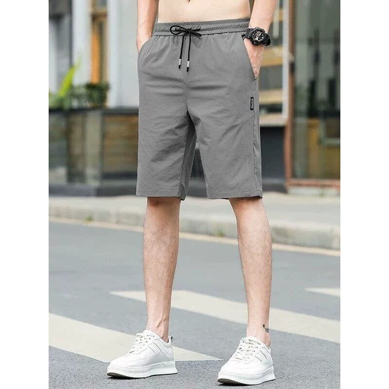 2026 novo estilo de seda gelo Casual Shorts masculino verão trabalho Wear estilo fino solto sensação fresca de secagem r