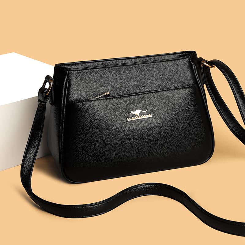 Bolsa feminina de meia-idade 2026 novo estilo All-Match textura de couro genuíno mãe pequena bolsa feminina de um ombro
