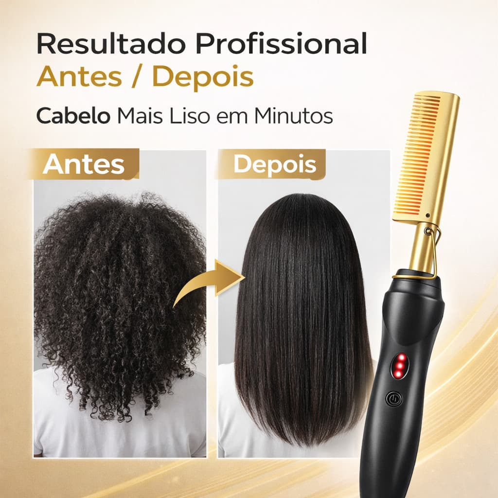 Pentes alisadores de cabelo com pente quente prensado a calor - pente elétrico de cerâmica para alisamento de cabelo, mo