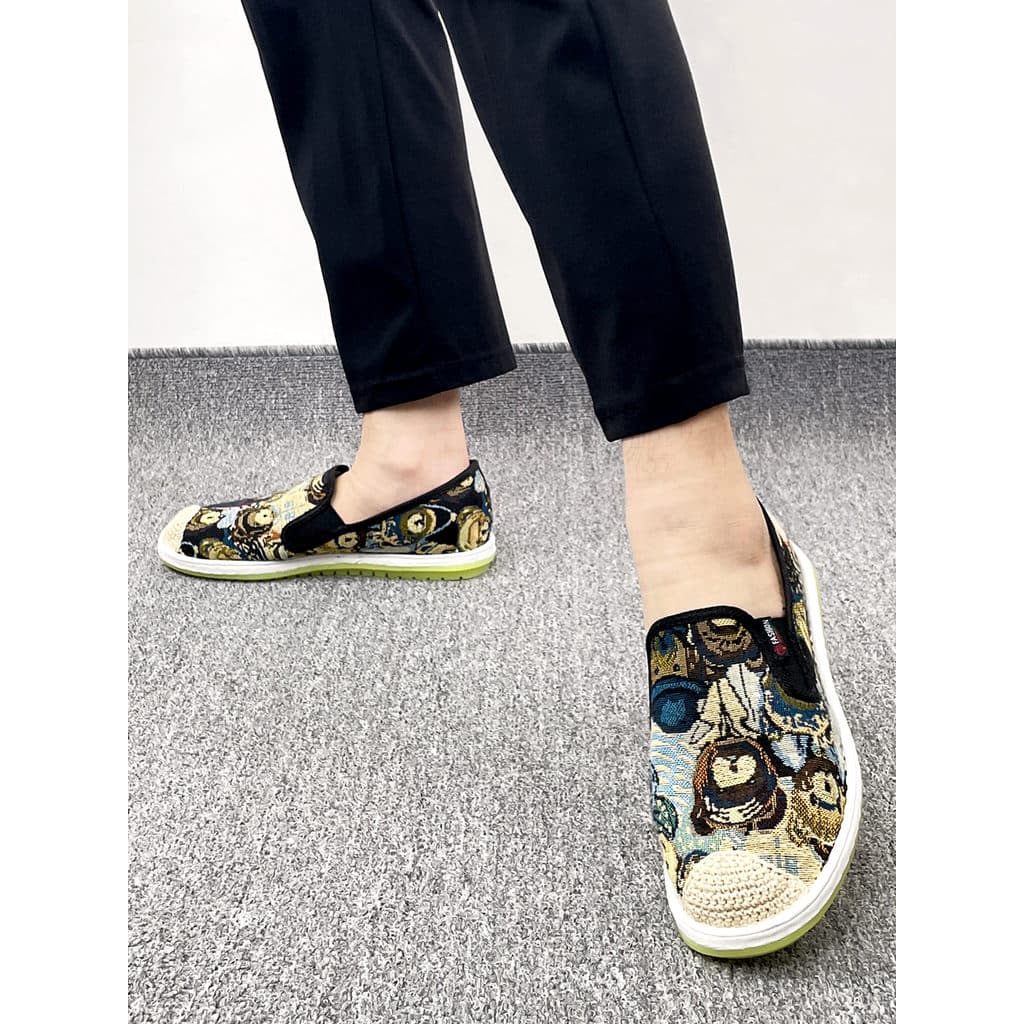 2026 novo estilo verão velho pequim sapatos de pano masculino sola macia respirável urso dos desenhos animados resistent