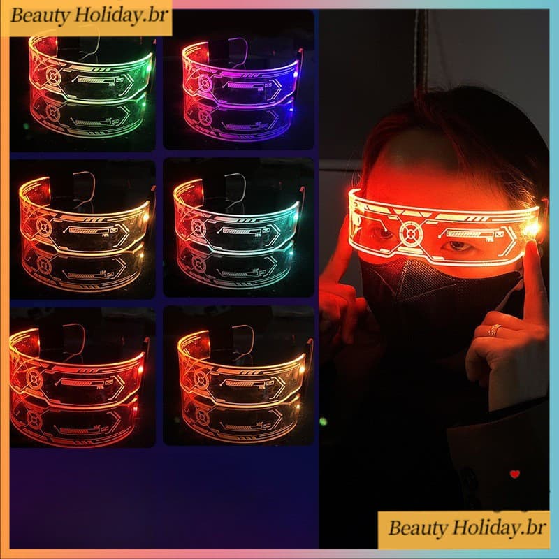 Óculos Luminosos Coloridos De LED , Estilo Ficção Científica , Para Festa De Natal , Bar , Salto , Tecnologia De Discote