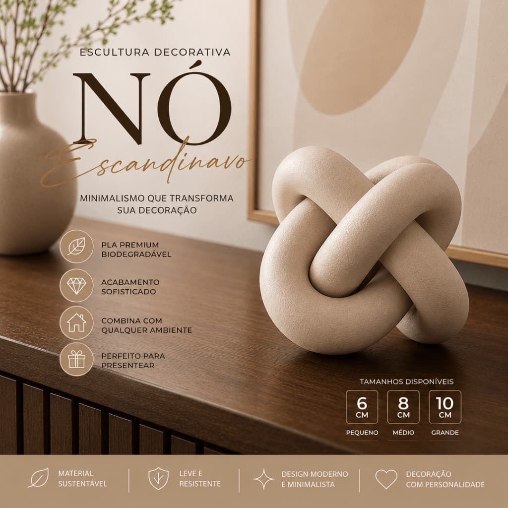 Escultura Nó Escandinavo Luxo Decoração Moderna Sala Aparador Rack Escritório Presente