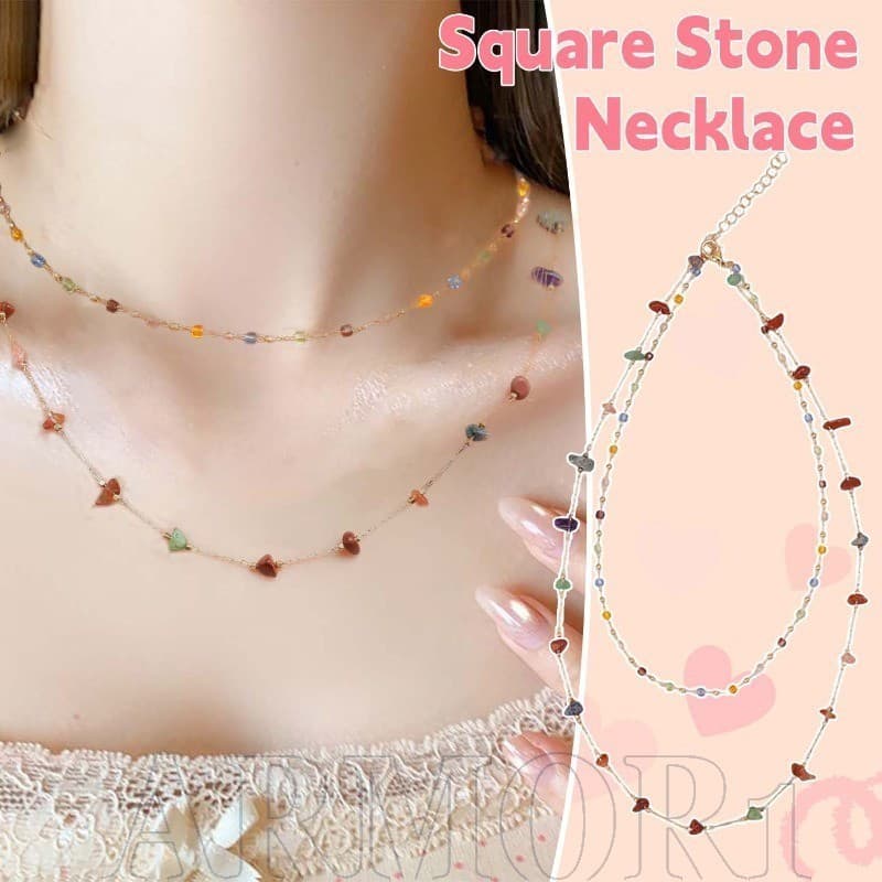 Corrente De Clavícula De Cristal Colorido-Presentes De Dia Dos Namorados Para Namorada-Acessórios De Joias-Moda , Estilo