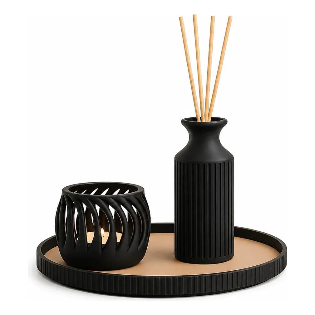 Conjunto Aromatizador Ambiente Decorativo Impressão 3D Elegante