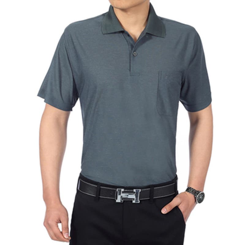 Camiseta masculina de manga curta de verão cor sólida solta Casual poliéster algodão camiseta Undershi