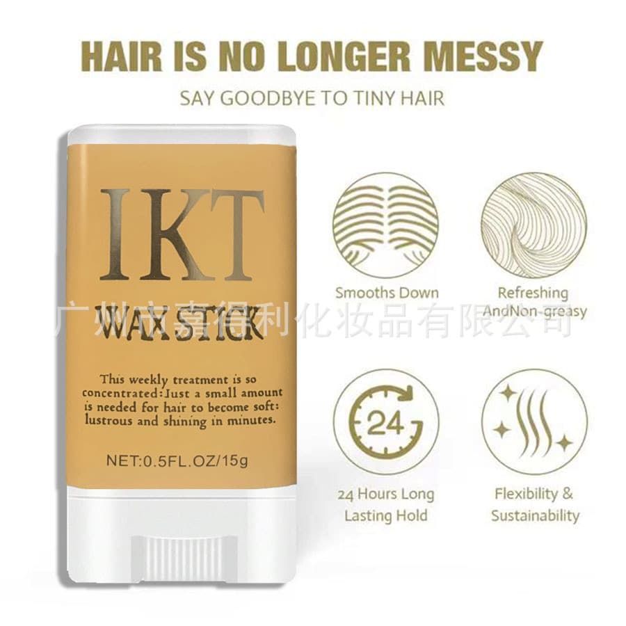 Bastão de cera capilar 15g em estoque, anti-frizz, argila modeladora para cabelo, bastão modelador com óleo capilar.