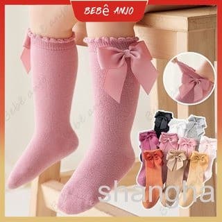 Meias De Bebê/Com Laço Para Meninas