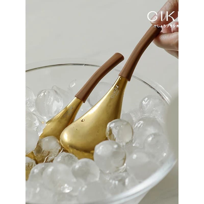 GIKIM/GIKIM Novo Estilo de Aço Inoxidável Onda de Gelo Instrumento de Beleza Beleza Pacote Frio Olho Rosto Massageador C