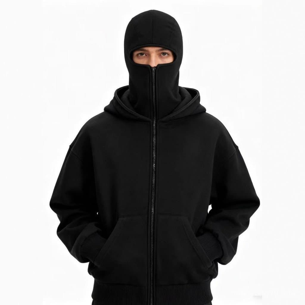 Estilo de comércio exterior transfronteiriço outono inverno novo estilo capuz duplo zíper moletom de lã Loo