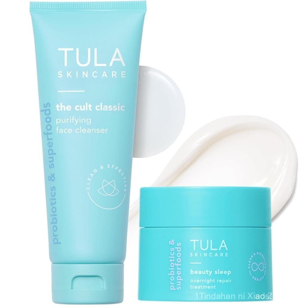 TULACareNighttimeDuo-&HydratingTravelSize, inclui o clássico limpador facial purificante The Cult e o tratamento reparad