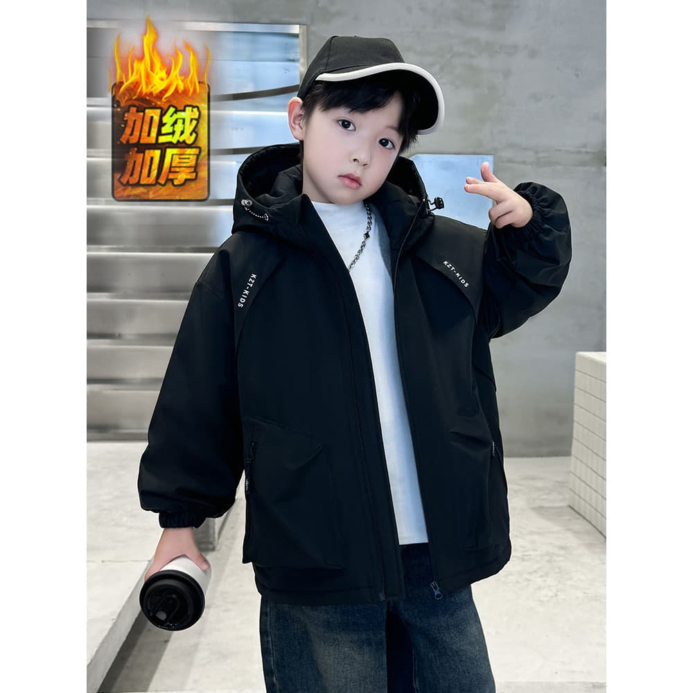 Roupas infantis meninos jaqueta forro de lã engrossado outono inverno roupas 2026 novo estilo grandes roupas acolchoadas