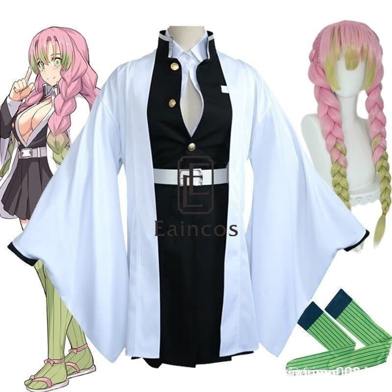 Fantasia de Cosplay Kimono Anime Demon Slayer Kimetsu no Yaiba Uniforme Kanroji Mitsuri UZMC JOGL UAMN 62CV SAA3 2IHM