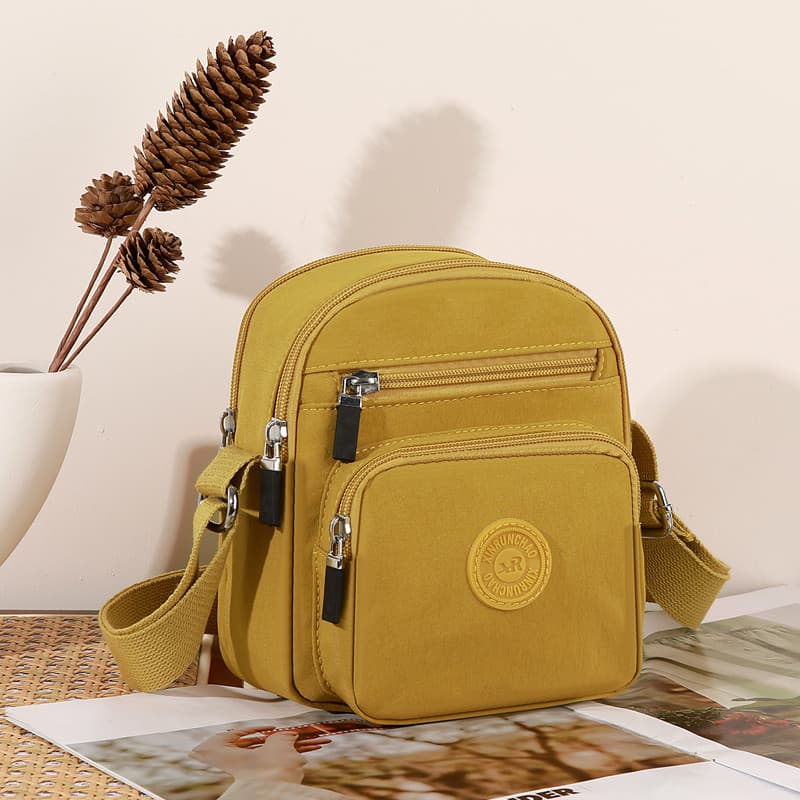 Japonês estilo coreano lona saco do telefone móvel feminino Cross-corpo Mini pequeno saco Multi-bolso leve moda bolsa de