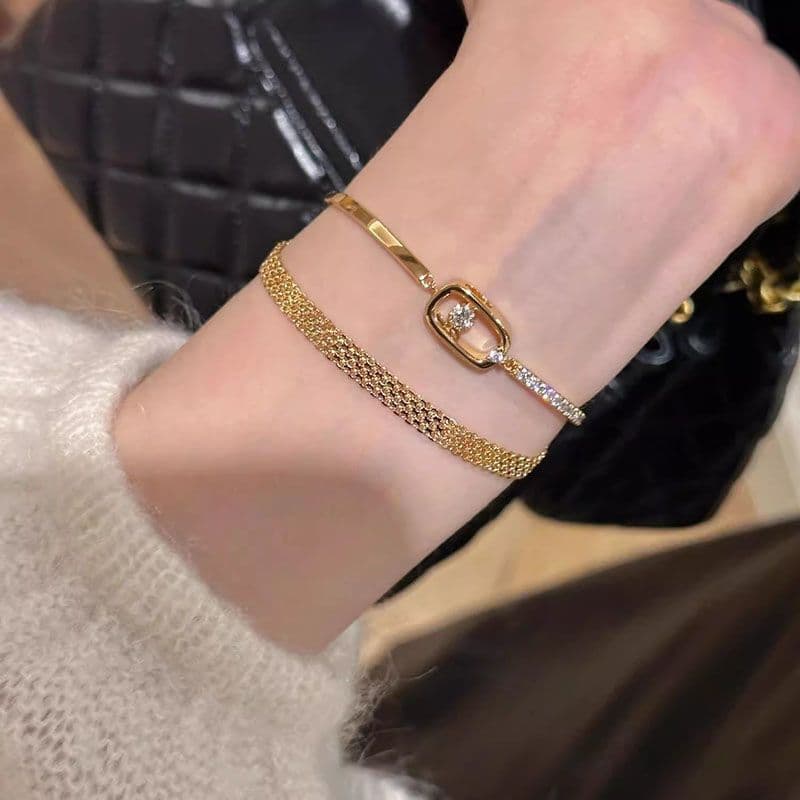 Estilo Medieval inteligente cheio de diamante cinta pulseira feminina outono inverno Retro elegante All-Match High-End r