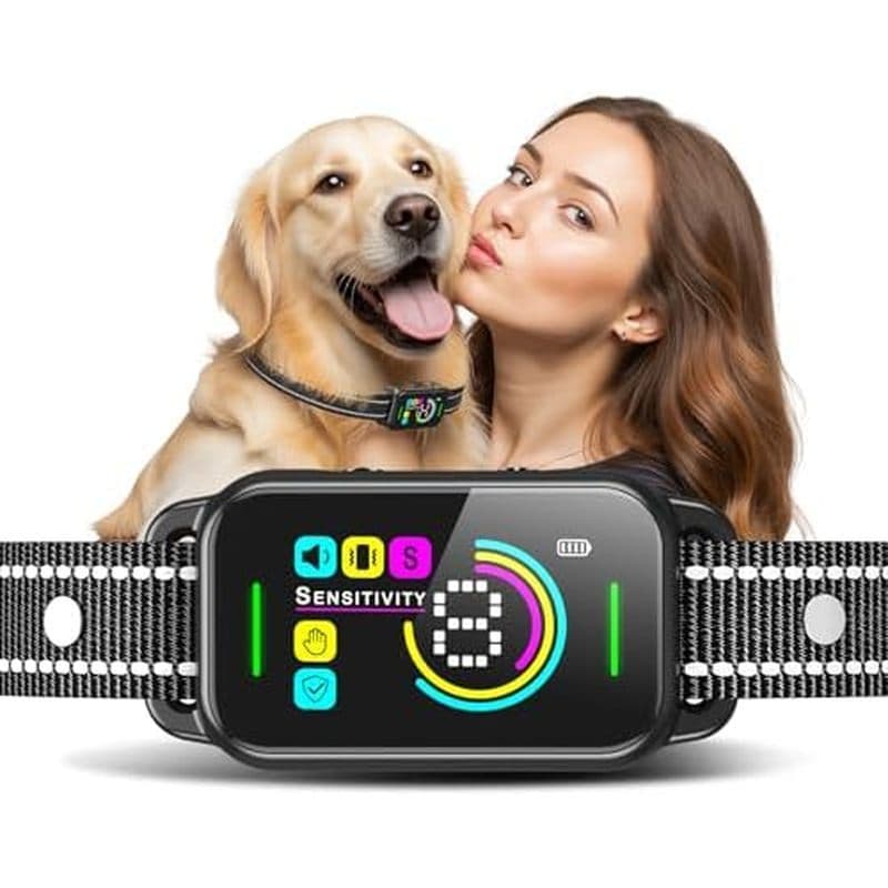 Coleira De Casca DINJOO Para Cães Grandes , Médios E Pequenos-Smart AI 1S Parar De Latir , Dispositivo Antilatido & amp