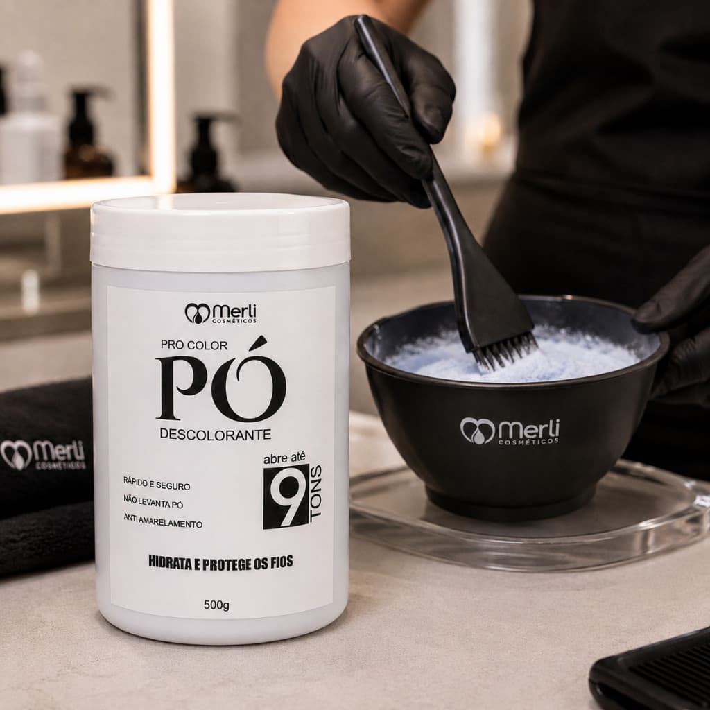 Pó Descolorante Profissional 500g Abre 9 Tons Merli