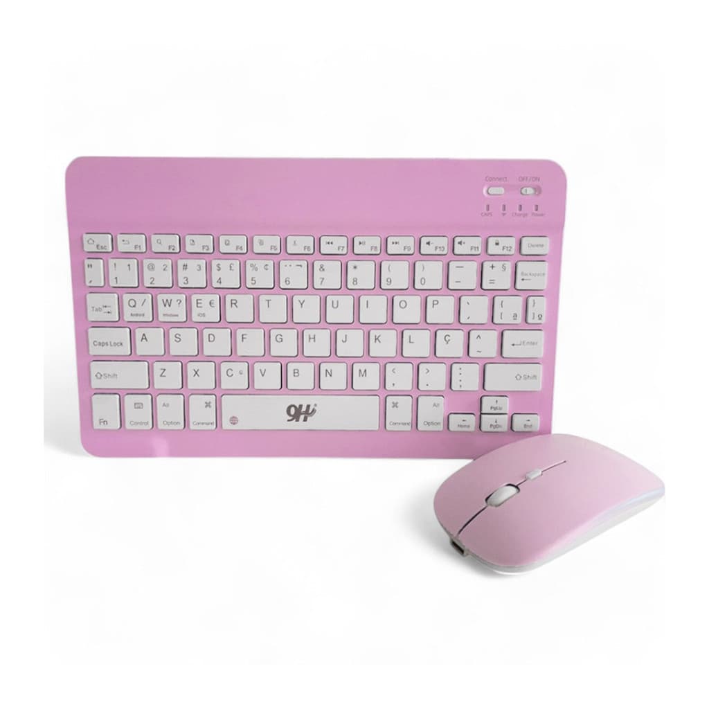 Kit Teclado + Mouse Slim Sem Fio Recarregável Bluetooth/USB