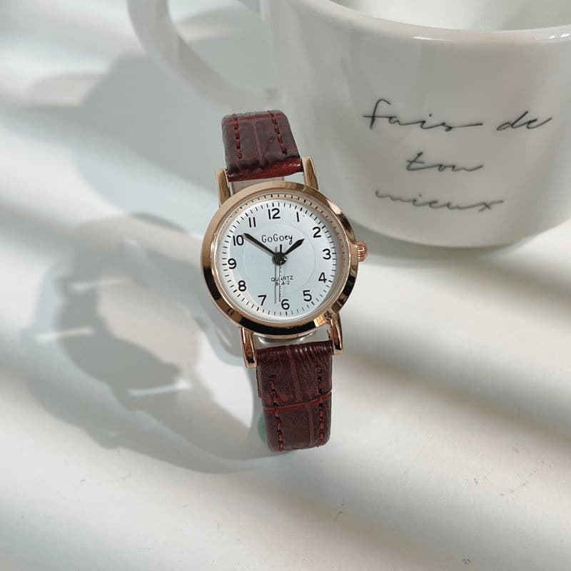 Rosé Ouro Relógio feminino moda Relógio Feminino Quartz Exame dedicado relógio feminino simples moda Retro estudante sen
