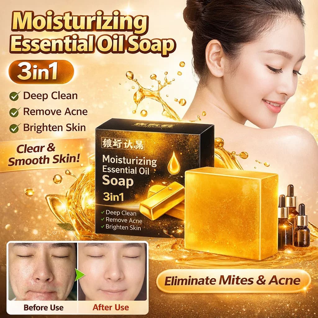 [Saúde da Pele] Gold Bar Soap for Clear and Healthy Skin Sabonete/Perfume/Anti-Acne