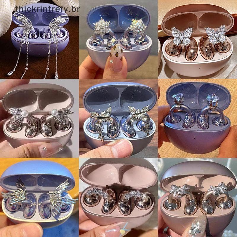 thi 1 Par Removível Strass Clipe Em Fones De Ouvido Acessórios De Orelha Aberta Opção DIY Para Elegante Acessório De Uso