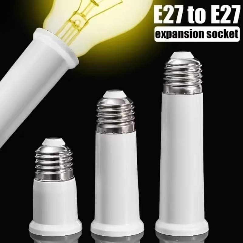 Extensor De Plástico E27 Para E27 65mm/95mm/120mm Base De Suporte De Lâmpada Branca Estender Soquete De Extensão