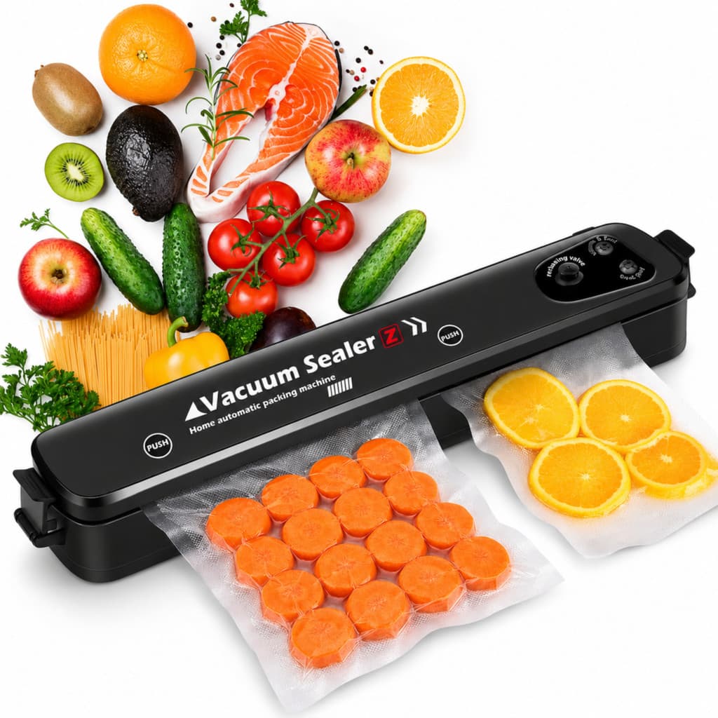 Seladora de Alimentos a Vácuo Bivolt Doméstica para Embalagens e Conservação na Cozinha