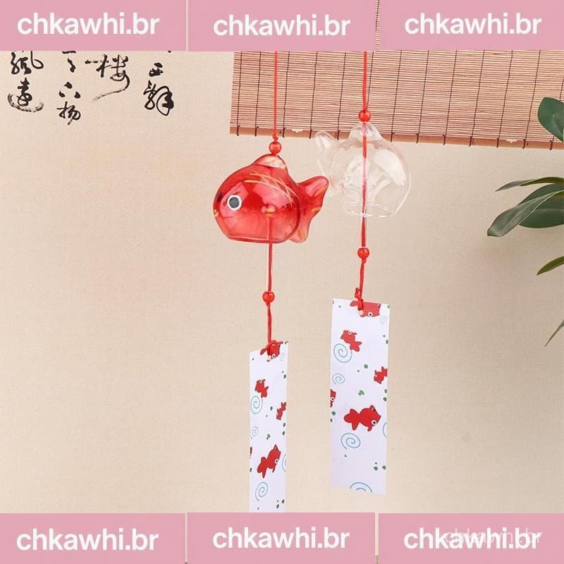 [Dhiint] Sinos De Carrilhão De Vento Estilo Japonês Peixinho Dourado Jardim Decoração Ao Ar Livre Pingente Furin Decorat