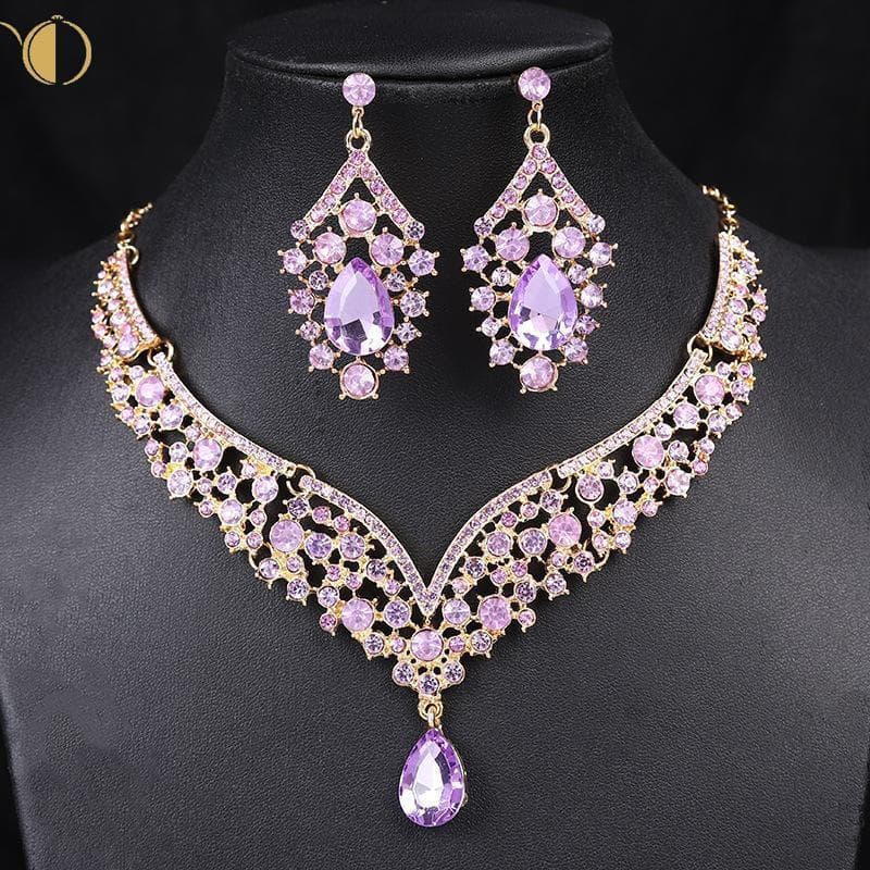 Conjunto De Colar Exagerado De Strass Retrô-Acessórios De Joias Para Vestido De Banquete De Luxo
