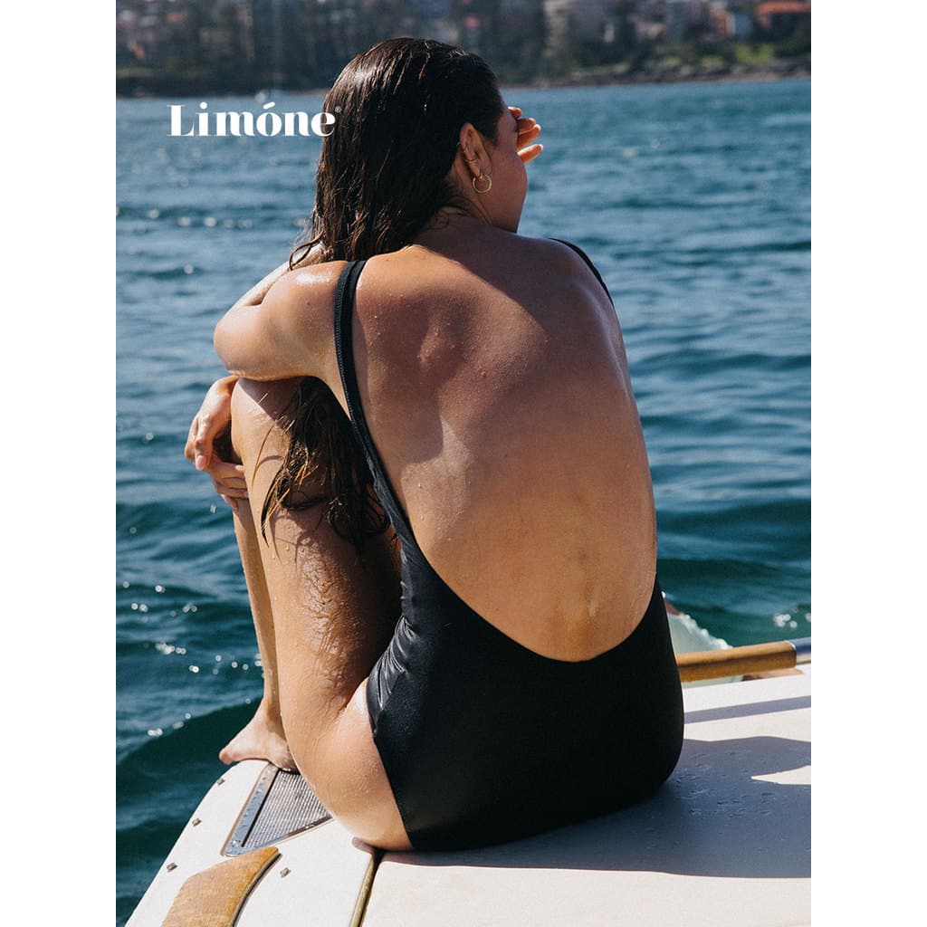 [Tian Xiwei Mesmo estilo] [Tempo limitado com 20% de desconto] Maiô de uma peça Limone Maiô feminino de férias à beira-m