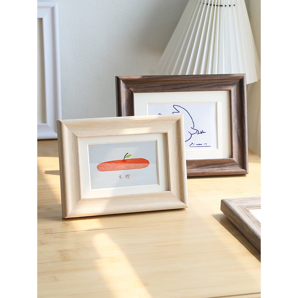Madeira maciça simples nórdico pequeno moldura de foto mesa balanço 20cm 23cm 8 pendurar parede crianças lavar moldura 3