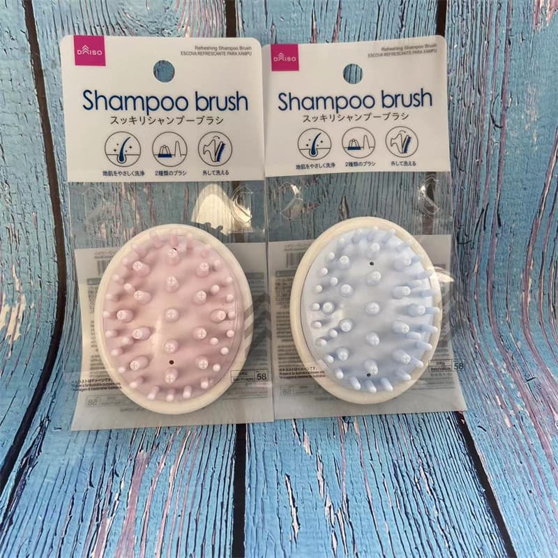 Japão japão DAISO shampoo escova massagem shampoo pente Silicone Airbag não machuca o couro cabeludo suave cuidados com