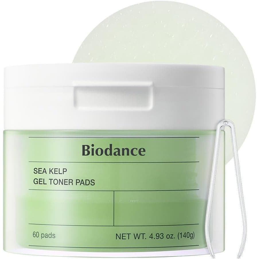 Biodance Sea Kelp Gel Toner Pads, Discos Tonificadores Calmantes para Pele Sensível, Controle de Oleosidade e Sebo, Cuid