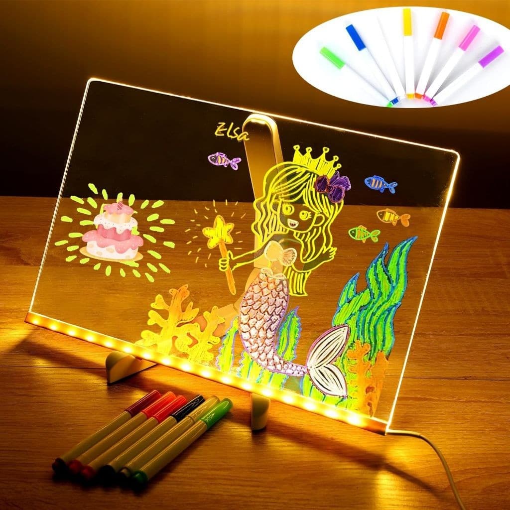 Luminária LED Escrever Abajur 3D Quadro De Notas  Cores Mensagens Acrílico Iluminado Apagamento 15x15 20x20 30x20 nova