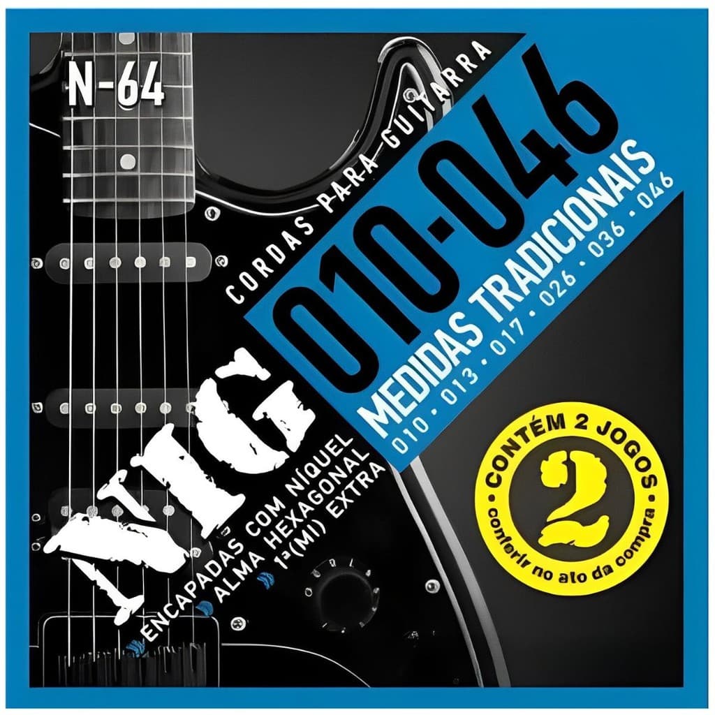 Kit 10 Jogos Encordoamento Guitarra Nig N-64 .010”