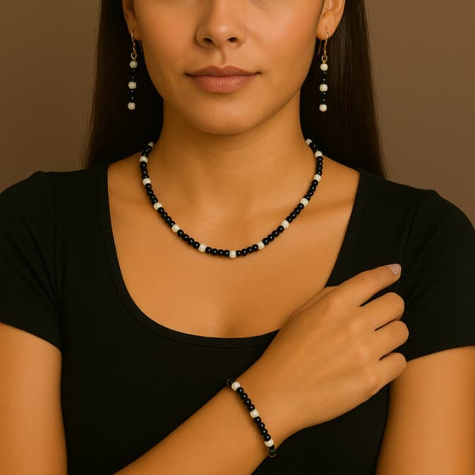 Kit 2 Conjuntos Bijuteria Colar Chocker ,Brinco e Pulseira Personalizado de Miçanga - Belissimo